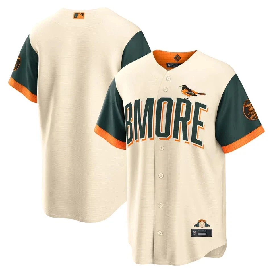 Men's Orioless Cream 2026 City Connect Stadium All Printed Baseball Jersey