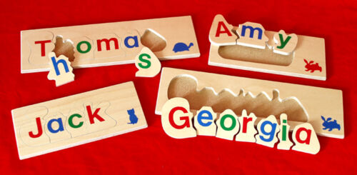 Child's NAME JIGSAW PUZZLE 7-11 LETTER personalised educational wooden baby toy  - Photo 1/6