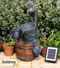 Solar Squirrels Water Feature Cascading Waterfall Buckets and Tap H72cm