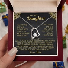 UK NEW To My Daughter, Love Dad, Beautiful Necklace Gift, From Father Dad Daddy