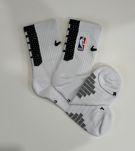 Nike NBA ELITE Basketball Socks DRI-FIT Size Large. White & Black. Crew & Ankle. - Picture 4 of 9