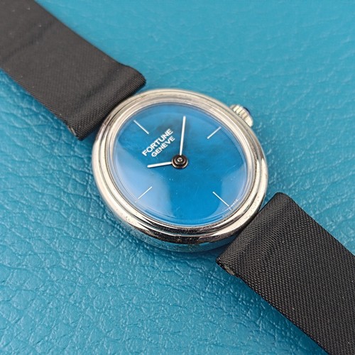 NOS Vintage FORTUNE (Favre-Leuba) Solid Silver 925 Cocktail Watch 1980s ETA - Picture 5 of 12