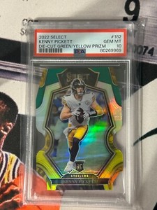 2022 PANINI SELECT | DIE-CUT GREEN/YELLOW PRIZM #182 KENNY PICKETT PSA 10