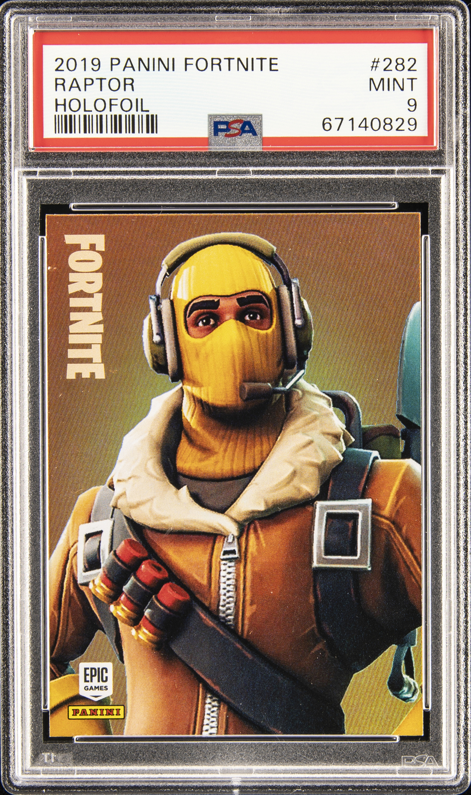 2019 PANINI FORTNITE FOIL #282 RAPTOR PSA 9