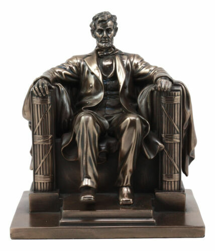 Bräunte sitzende Abraham Lincoln Figur 8"H Lincoln Memorial kolossale Skulptur - Bild 4 von 7