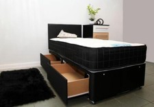 3ft Single Bed With Memory Foam Mattress Base Colour Storage Headboard Optional!