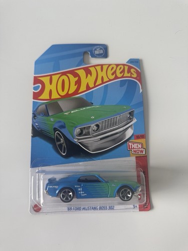 2023 Hot Wheels #244 Then and Now 10/10 '69 FORD MUSTANG BOSS 302 Blue w/MC5 Sp - 第 1/1 張圖片
