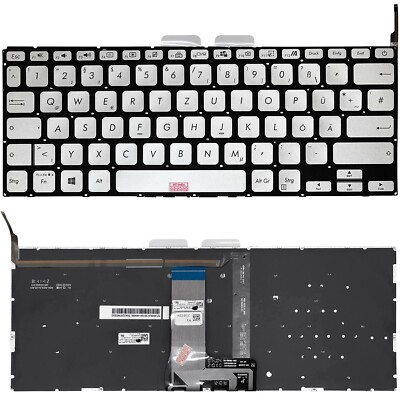 DE - Keyboard Tastatur mit Beleuchtung, ohne Rahmen für Asus VivoBook 14 X415JF