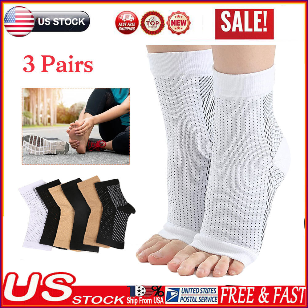 Elastic Compression Socks for Running Cycling Sports Ankle Support-image