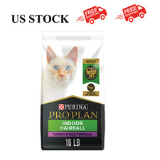 Purina Pro Plan Hairball, Indoor Dry Cat Food, Turkey  Rice, 16 lb Bag
