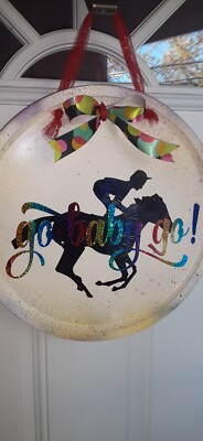 ONLY ONE! Hand-crafted aluminum/holographic KY DERBY GO BABY GO!  Home Decor