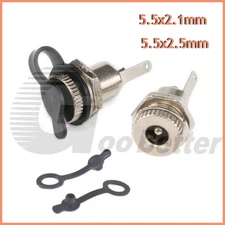 DC Power Connector Socket Jack Plug Female Metal Panel Mount 5.5x2.1mm / 2.5mm