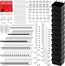 300 PCS Pegboard Hook Set Organizer Accessories Set for Hanging, Durable Metal H
