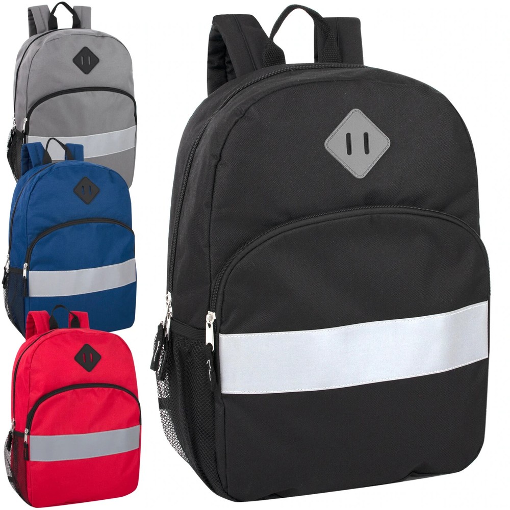 17'' Trail Maiker Safety Reflective School Travel Backpack With Side Pocket