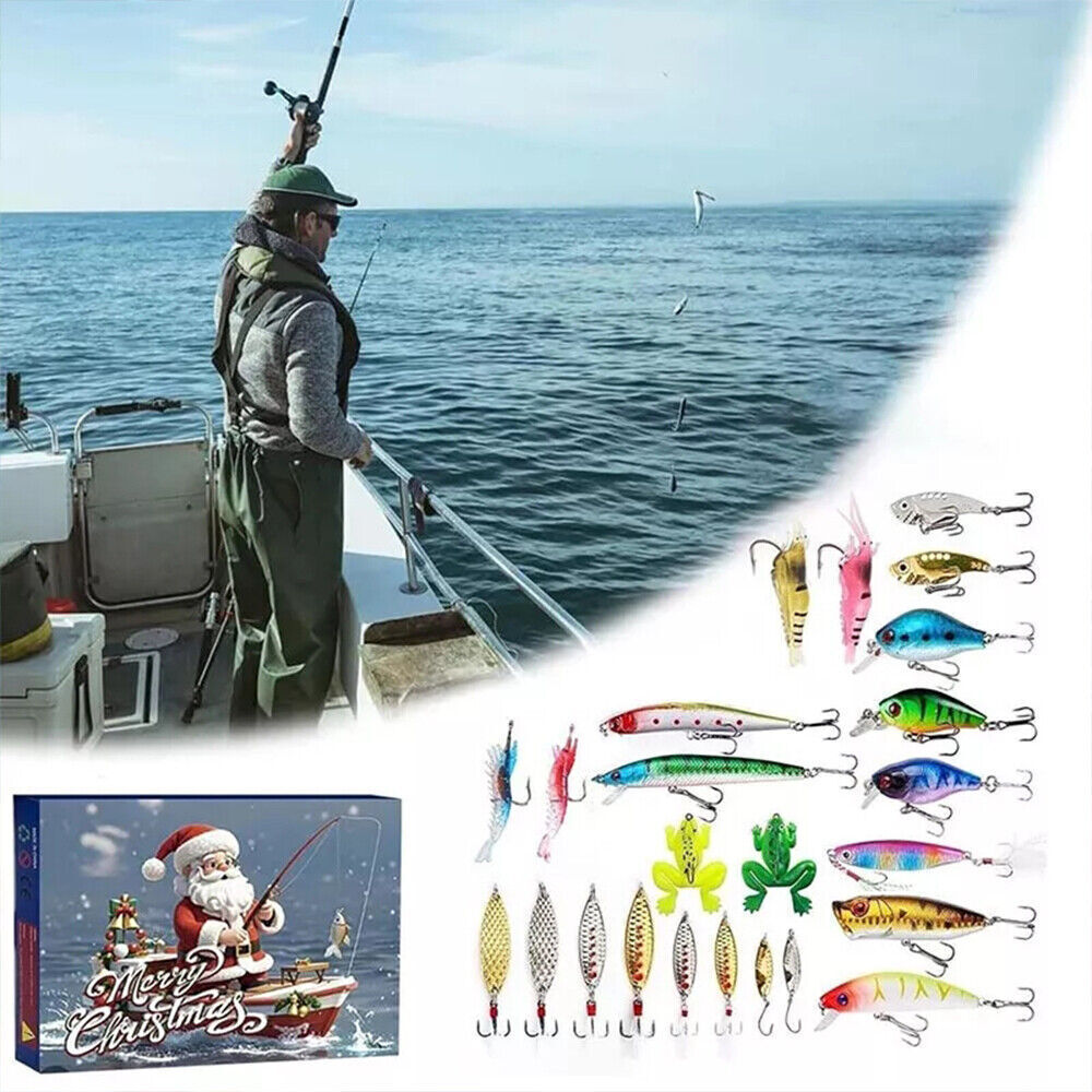 Fishing Tackle Advent Calendar Christmas 24 Days Countdown Fishing
