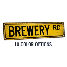 Brewery Street Sign Man Cave Craft Beer Decor Home Bar Lounge Pub 104180021016