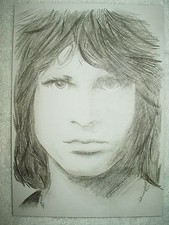 A4 Charcoal Sketch Drawing Jim Morrison The Doors