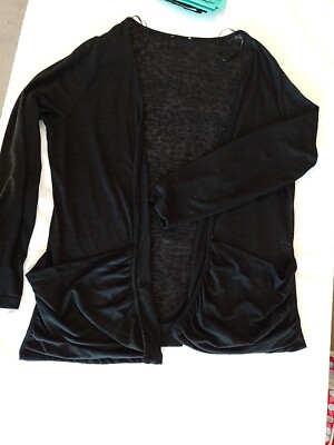 Ladies Cardigan Matalan Size 22 Long Sleeves Black 23320