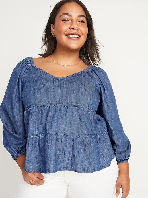 Old navy denim best sale top