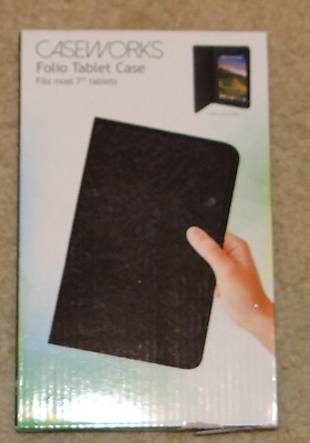 CASEWORKS black folio tablet case fits most 7'' tablets-foldable cover