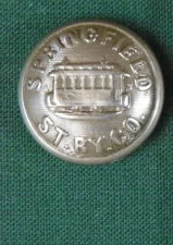Bb SPRINGFIELD STREET RAILWAY RAILROAD UNIFORM BUTTON medium nickel Massachusett