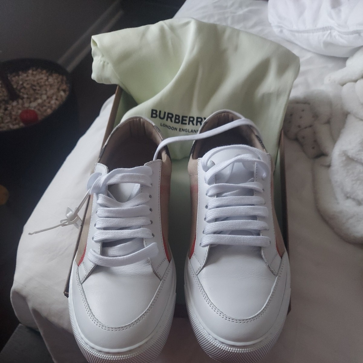 BURBERRY SALMOND スニーカー Burberry New Salmond Check Leather Sneakers | Neiman Marcus