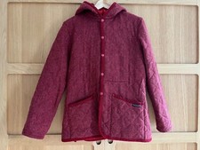 Lavenham Red / Magenta Wool Hoodie Quilted Jacket Size Uk 36 S