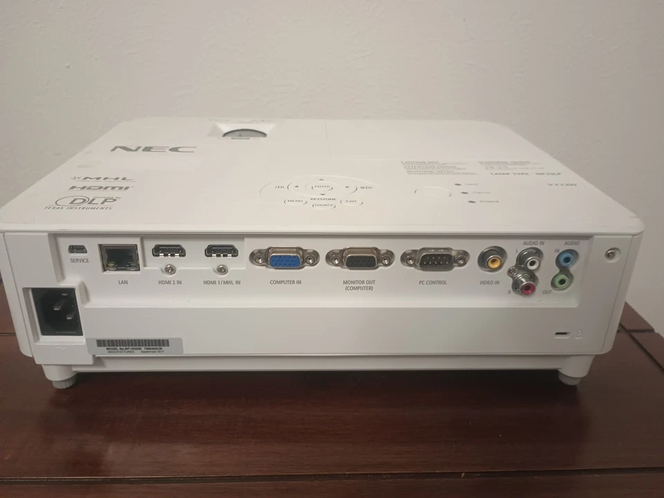 NEC V332W DLP Projector 3300 Lumens PC 3D Ready Full HD HDMI - Image 4 of 4