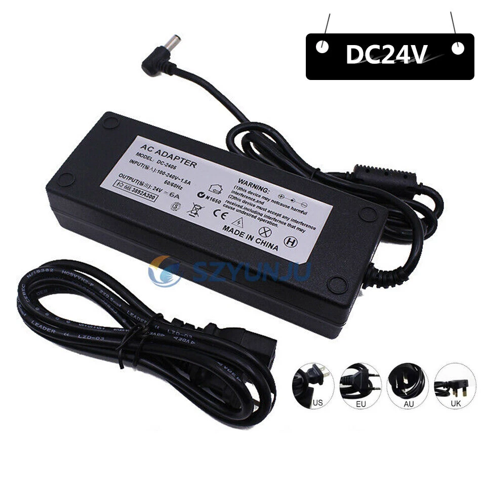 AC 100-240V to DC24V 6A LED power supply adapter Transformer EU/US For LED strip - Image 2 of 4