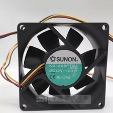 SUNON KD1208PTB2 8025 DC12V 2.4W 8CM 3-Wire Dual Ball Ball Mute Cooling Fan