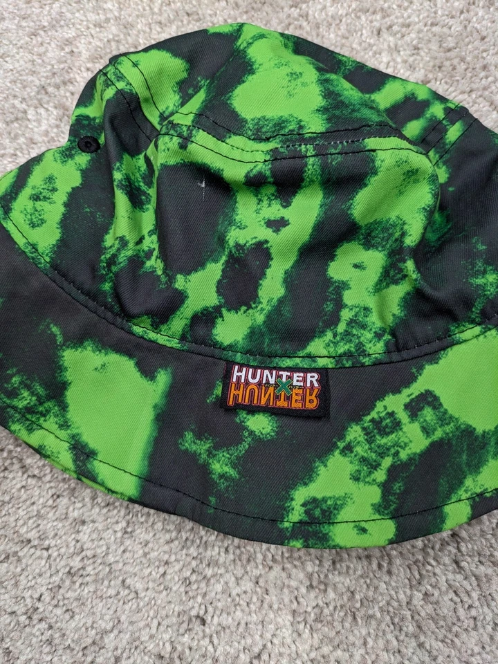 Chapéu Hunter x Hunter Bucket Masculino Tamanho Único Verde Camuflado Tie Dye Anime - Imagem 4 de 4