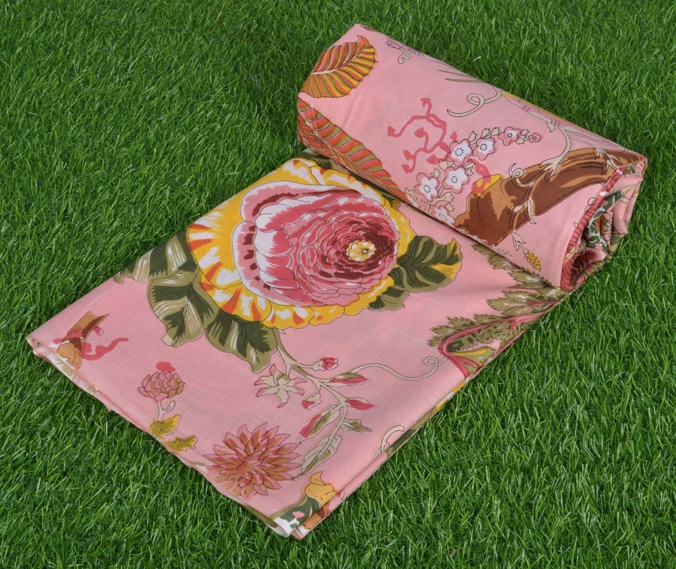 Indian Fabric Cotton Fabric By Yard Hand Block Print fabric Dressmaking Floral - Image 3 of 4