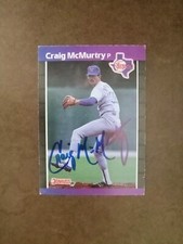 Craig McMurtry Rangers Autographed Signed Card Auto 1989 Leaf Donruss #520 
