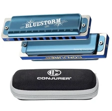 CONJURER 10Hole Blues Diatonic Harmonica key C Blues Harp Diatonic Mouth Organ