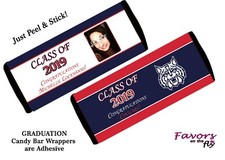 12 2024 Graduation Personalized Photo Logo School Colors Candy Bar Wrappers