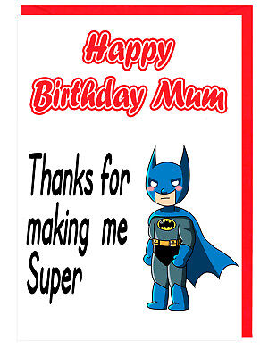 Biglietto Di Auguri Compleanno Mamma Mummia Supereroe Fantasia Ebay