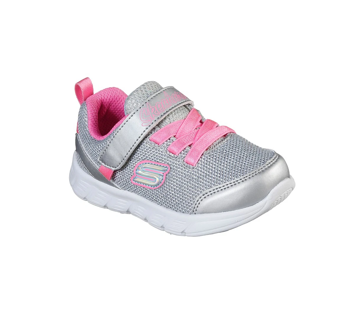 Skechers 302107N Comfy Flex Moving On Girls Silver Hot Pink