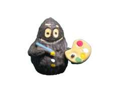 vecchia ACTION FIGURE BARBAPAPA' artista pittore in gomma personaggio barbabarba