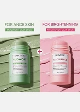 SKINTIFIC Mugwort Acne Clay Mask 40g + Niacinamide Bright Boost Clay Stick 40g