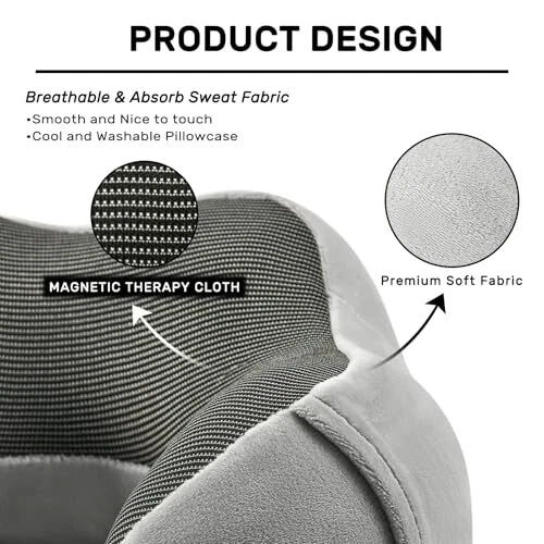 2-Pack Memory Foam Travel Neck Pillow for Airplanes - Soft Support in Grey & Blue