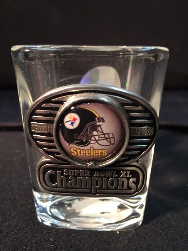 NFL PITTSBURGH STEELERS SHOT GLASS COLLECTABLE PEWTER SUPER-BOWL XL CHAMPIONS - Picture 2 of 12