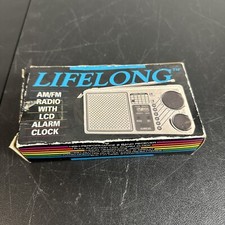 Vintage Lifelong Portable AM FM Radio Model 845 LCD Alarm Clock High Performance