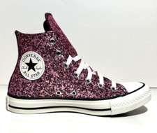 Converse Chuck Taylor Womens Size 6.5 All Star Purple Pink Glitter Urban Fashion
