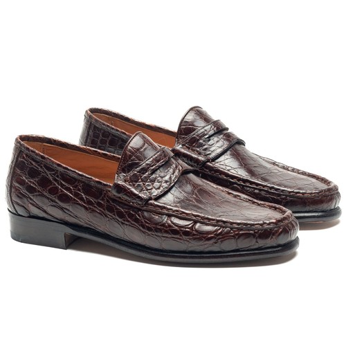 Chaussures Santoni En Alligator/crocodile - Taille UK 7.5 / US 8.5 / EU 41.5 - Neuf Avec Emballage