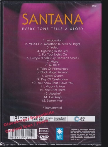 DVD * Every Tone Tells A Story - SANTANA * SEALED * - Picture 2 of 2