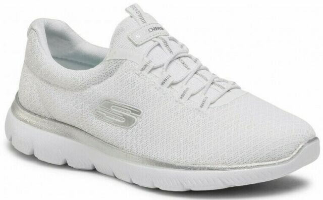 Skechers Damen SNEAKERS White/silver Glitzer Slip On günstig kaufen | eBay
