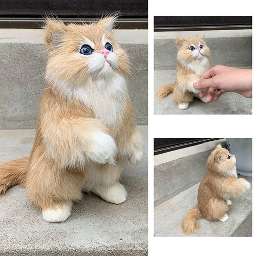 1PC Lifelike Fake Cat Plush Toy Simulation Stuffed Animal Fluffy Doll For Kids - Bild 2 von 6