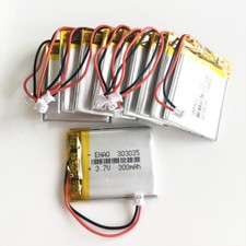 10 PCS 3.7V 300mAh LiPo Rechargeable Battery JST 1.25mm 2Pin For MP3 GPS 303035