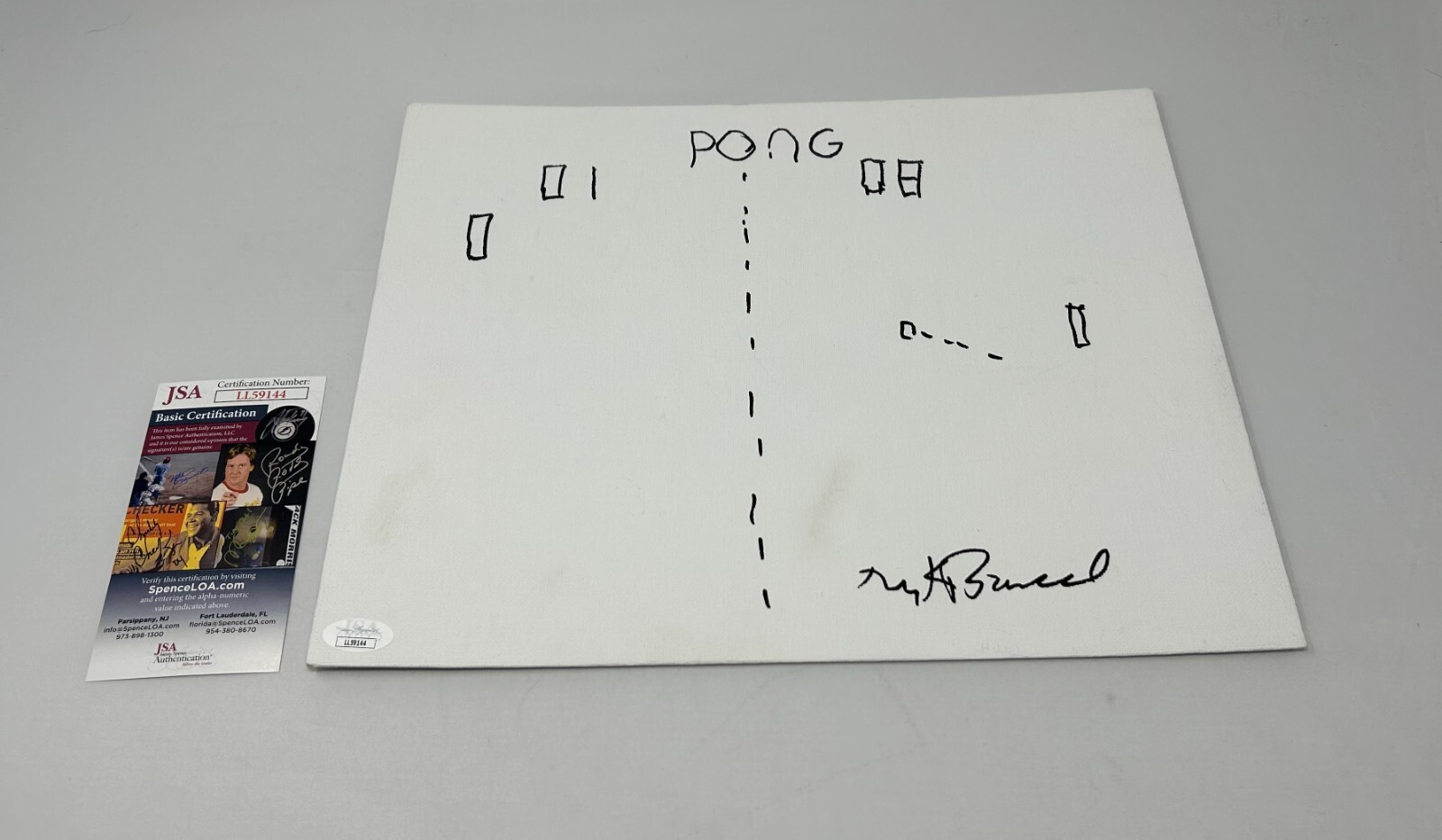 Nolan Bushnell signed Sketch Board W/ Sketch (Pong, Atari) JSA COA