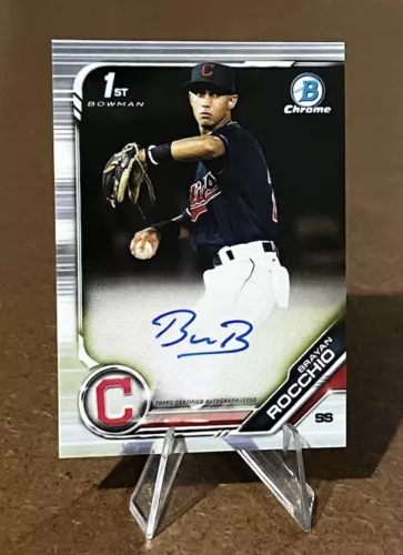 Brayan Rocchio 2019 BOWMAN 1st FIRST CHROME AUTO Cleveland Indians Autograph 